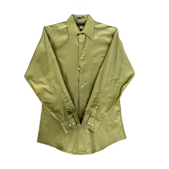 EUC Arrow Olive Green, Long Sleeve, Fitted, Wrinkle-Free Dress Shirt, Small - Picture 1 of 9